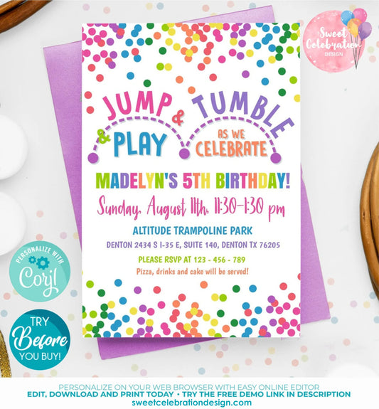 Bounce Confetti Invitation