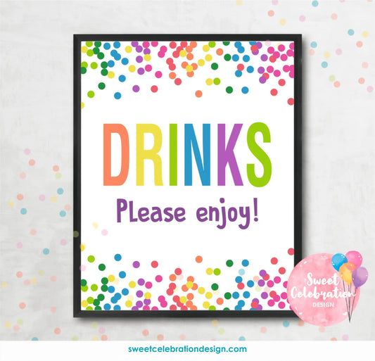 Bounce Confetti Drink Sign Party