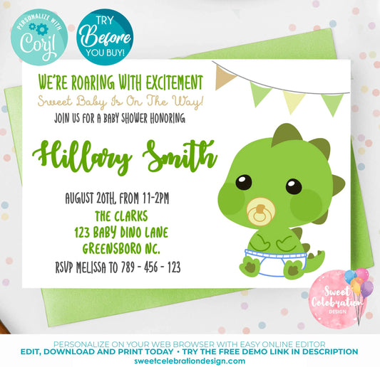 Dino Baby Invitation